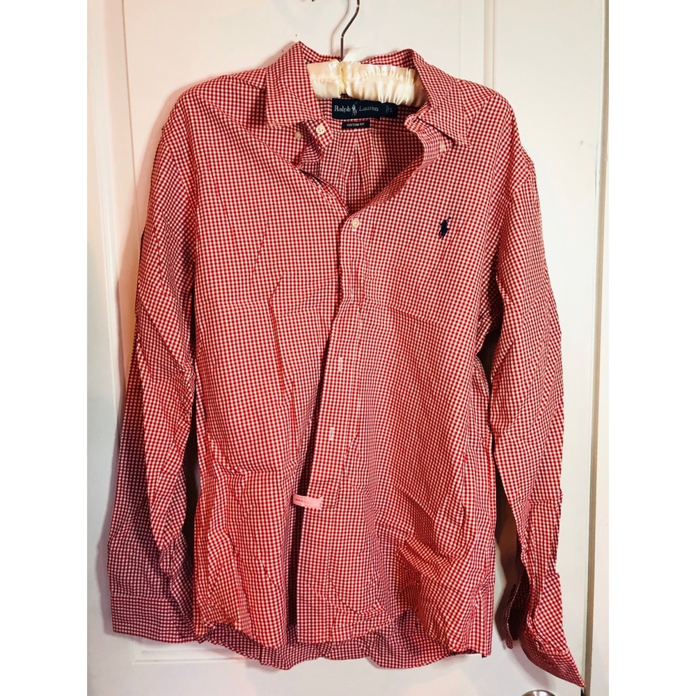 Ralph Lauren Red & White Gingham Oxford, Large